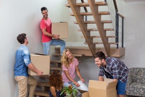 Organized household storage solutions in Customhouse with neatly packed boxes