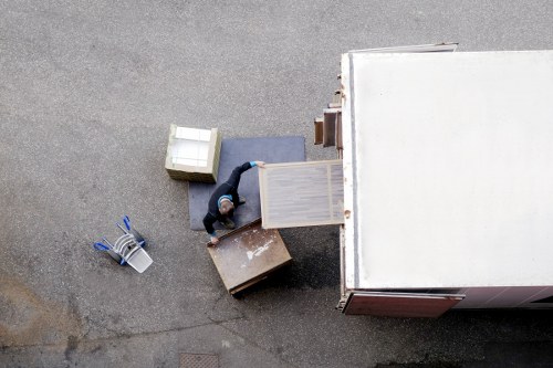 Boxes and furniture stored safely in Customhouse self storage