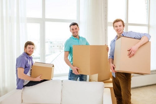 Packing household items into a mobile storage container in Customhouse