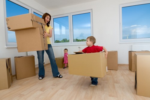 Planning a local move in Customhouse with labeled boxes and checklist